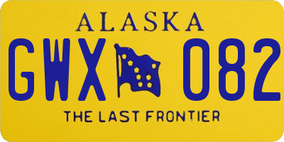 AK license plate GWX082