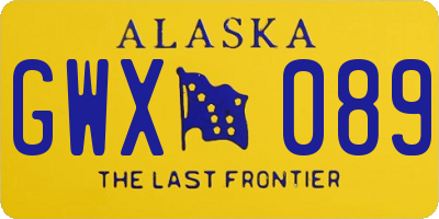 AK license plate GWX089