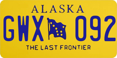 AK license plate GWX092