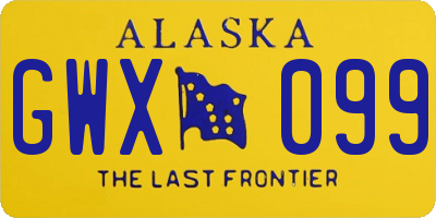 AK license plate GWX099