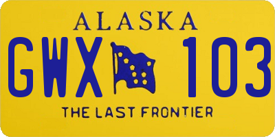 AK license plate GWX103