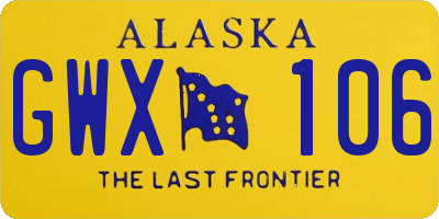AK license plate GWX106