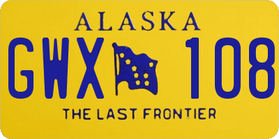 AK license plate GWX108