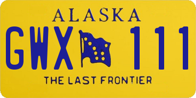 AK license plate GWX111