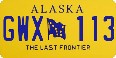 AK license plate GWX113