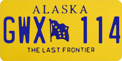 AK license plate GWX114