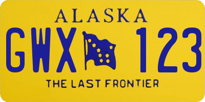 AK license plate GWX123