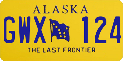 AK license plate GWX124