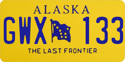 AK license plate GWX133