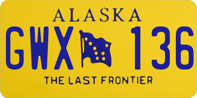 AK license plate GWX136