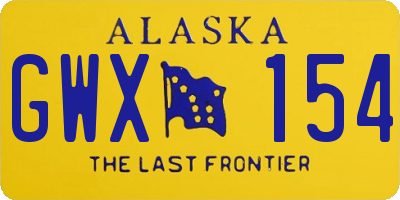 AK license plate GWX154