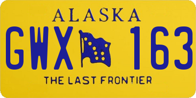 AK license plate GWX163