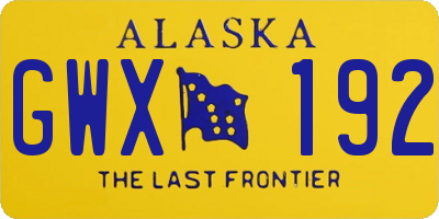 AK license plate GWX192