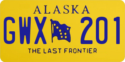 AK license plate GWX201