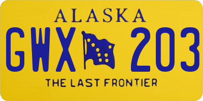 AK license plate GWX203