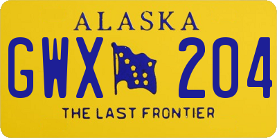 AK license plate GWX204