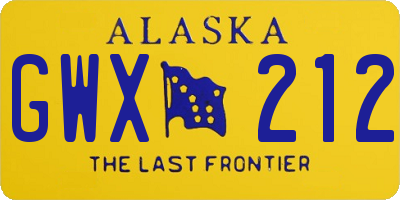 AK license plate GWX212