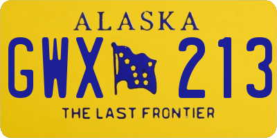 AK license plate GWX213
