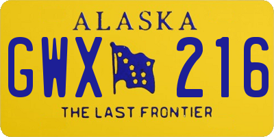 AK license plate GWX216