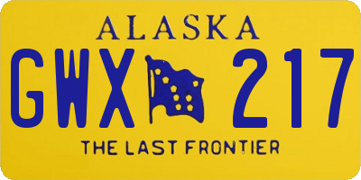 AK license plate GWX217
