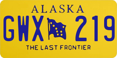 AK license plate GWX219