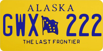 AK license plate GWX222