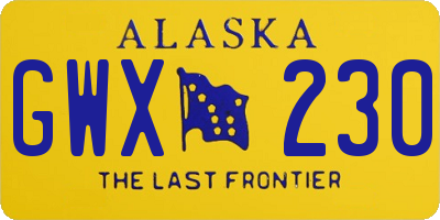 AK license plate GWX230