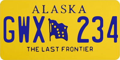 AK license plate GWX234