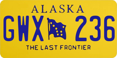AK license plate GWX236