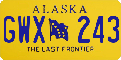 AK license plate GWX243