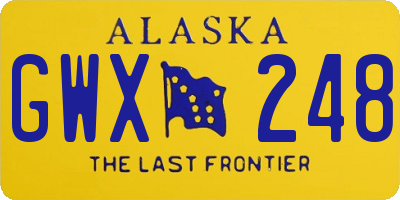 AK license plate GWX248