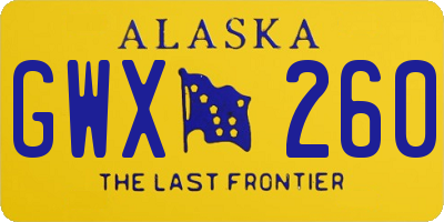 AK license plate GWX260