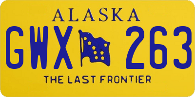 AK license plate GWX263