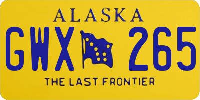 AK license plate GWX265
