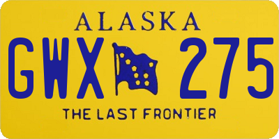 AK license plate GWX275