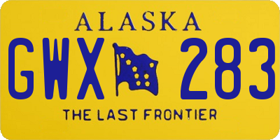AK license plate GWX283