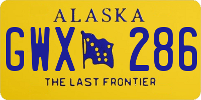 AK license plate GWX286
