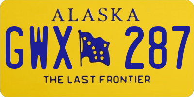 AK license plate GWX287