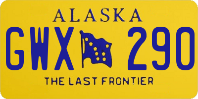 AK license plate GWX290