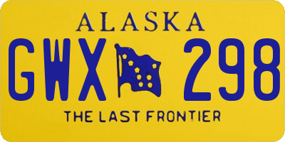 AK license plate GWX298