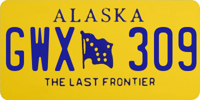 AK license plate GWX309
