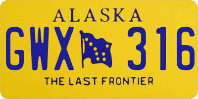 AK license plate GWX316