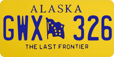 AK license plate GWX326