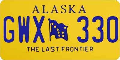 AK license plate GWX330