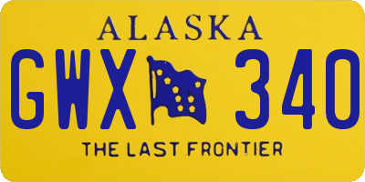 AK license plate GWX340