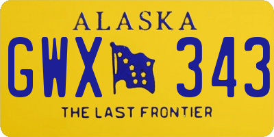 AK license plate GWX343