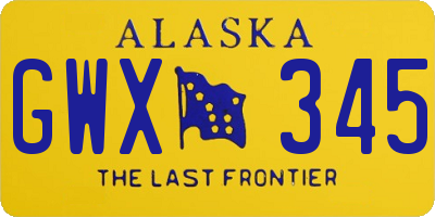 AK license plate GWX345