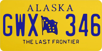 AK license plate GWX346