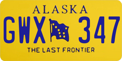 AK license plate GWX347