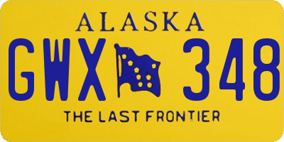 AK license plate GWX348
